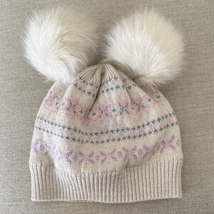 Cozy Cream Knit Pom-Pom Hat for Kids
